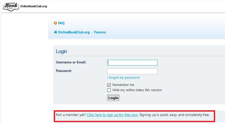 online book club sign up