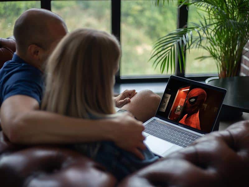 Couple watching a movie